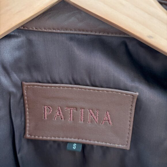 Patina brand leather jacket/shacket/overshirt, women's size S in umber - Picture 4 of 9